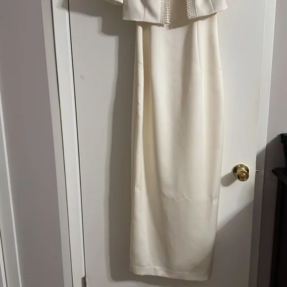 Cachet Cream Jacket and dress with Pearl Embellishments - Picture 2 of 5